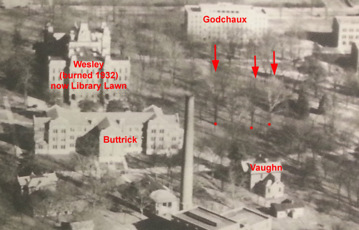 Aerial view of Vanderbilt from west, c. 1930